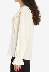 Chloé Silk Crêpe De Chine Blouse Cream CH25WHT78005--103