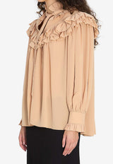 Oversized Shirt with Ruffles