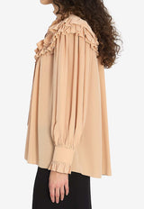 Oversized Shirt with Ruffles