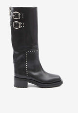 Jimmy Choo Brooklyn 50 Knee-High Boots Black BROOKLYNKB50-UMJ-BLACK/SILVER