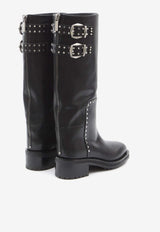 Jimmy Choo Brooklyn 50 Knee-High Boots Black BROOKLYNKB50-UMJ-BLACK/SILVER