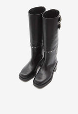 Jimmy Choo Brooklyn 50 Knee-High Boots Black BROOKLYNKB50-UMJ-BLACK/SILVER