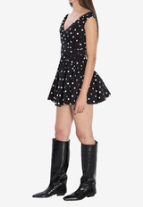 Self-Portrait Polka Mini Dress RS26209S--BLACK