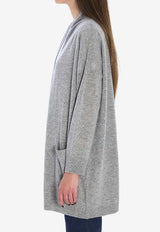 Allude Wool-Blend Ribbed Cardigan Gray 255/17010--83