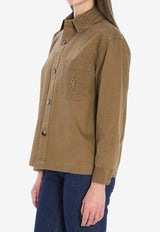 Saint Laurent Cassandre Buttoned Shirt Green 852696-Y253W-2669