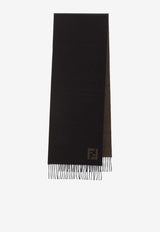 Fendi Wool FF Logo Fringed Scarf Black FXS734-AYBF-FITTF