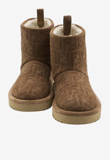 Fendi FF Jacquard Suede Boots Brown 7U1822-ASA1-F0C23