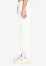 Straight-Leg Stitched Jeans