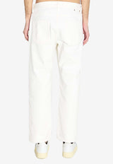 Straight-Leg Stitched Jeans