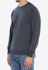 John Smedley Lundy Knitted Crewneck Sweater Gray LUNDY--SLATE GREY
