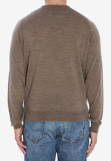 John Smedley Lundy Knitted Crewneck Sweater Brown LUNDY--MUSHROOM