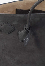 Alaïa Le Teckel East-West Tote Bag in Nubuck Leather Gray AA1S14042CA214--840