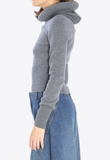 Alaïa Wool High-Neck Sweater Gray AA9G0071K133B--821