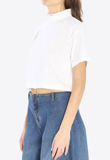 Alaïa High-Neck Cropped T-shirt White AA9I0009J010B--000