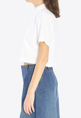 Alaïa High-Neck Cropped T-shirt White AA9I0009J010B--000