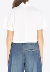 Alaïa High-Neck Cropped T-shirt White AA9I0009J010B--000