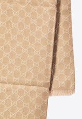 Gucci Wool-Blend Monogram Scarf Beige 845243-3GC46-5875