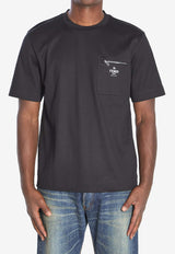Fendi Logo Print Crewneck T-shirt Black FY0936-ARYR-F0QA1
