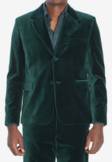 Gucci Single-Breasted Velvet Jacket Green 849879-ZJV75-3089