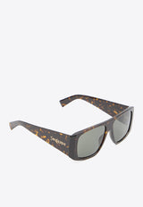 Saint Laurent Logo Square Sunglasses Gray 853242-Y9956-2325