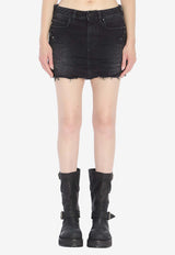 Balenciaga Mini City Denim Skirt Black 852324-TTW67-1037