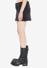 Balenciaga Mini City Denim Skirt Black 852324-TTW67-1037