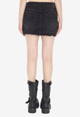 Balenciaga Mini City Denim Skirt Black 852324-TTW67-1037