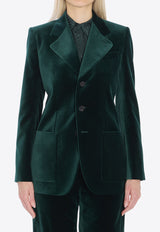 Gucci Single-Breasted Velvet Blazer Green 849749-Z7AZS-3089