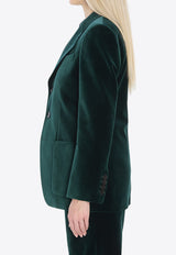 Gucci Single-Breasted Velvet Blazer Green 849749-Z7AZS-3089