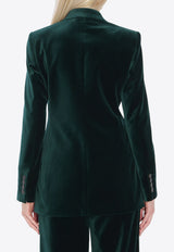 Gucci Single-Breasted Velvet Blazer Green 849749-Z7AZS-3089