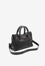 Balenciaga Small Le City Nappa Leather Top Handle Bag Black 811442-2ABEK-1000