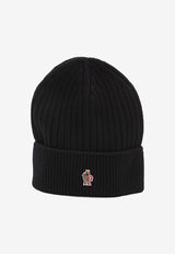 Moncler Grenoble Logo Patch Wool Knitted Beanie Black K20973B00007-04761-999