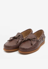 Valentino Palm Avenue Grained Leather Loafers Brown 7Y2S0K85-PNJ-ZWX