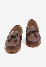 Valentino Palm Avenue Grained Leather Loafers Brown 7Y2S0K85-PNJ-ZWX