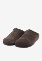 The Row Hudson Suede Slippers Brown F1705-L302-LQB