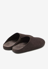 The Row Hudson Suede Slippers Brown F1705-L302-LQB
