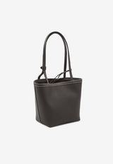 The Row Medium Park Stitch Grained Leather Tote Bag Brown W1903-L624-DBECS