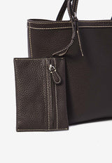 The Row Medium Park Stitch Grained Leather Tote Bag Brown W1903-L624-DBECS