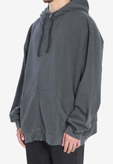 Maison Margiela Logo Zip-Up Hooded Sweatshirt Gray S50HG0047-M25017-855