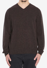 The Row Rod Cashmere V-neck Sweater Brown 1014-Y556-MBR
