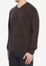 The Row Rod Cashmere V-neck Sweater Brown 1014-Y556-MBR