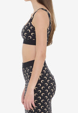 Marine Serre Moon Printed Cropped Top Black WUW055BC-JER0001-IT99
