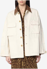 6397 Oversized Buttoned Jacket Ivory NJ584CO/Q_6397-NATURAL