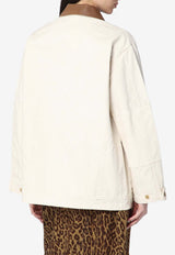6397 Oversized Buttoned Jacket Ivory NJ584CO/Q_6397-NATURAL