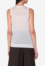 6397 Semi-Sheer Tank Top White NSW667WO/R_6397-PUTTY