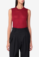 6397 Semi-Sheer Tank Top Burgundy NSW667WO/R_6397-WINE