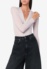 6397 Semi-Sheer Knit Cardigan White NSW683WO/R_6397-PUTTY
