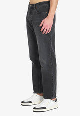 Washed Straight-Leg Jeans