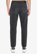 Washed Straight-Leg Jeans