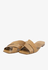 Stitched Leather Slides